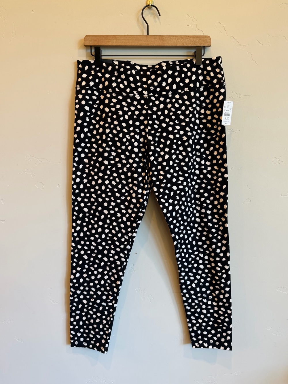 J.CREW Black & White Animal Dot Print Full Length Legging